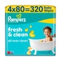 Детские влажные салфетки Pampers Fresh Clean Baby Wipes 4 х 80 шт (320 шт) (8001841078052) - уменьшенное изображение 1