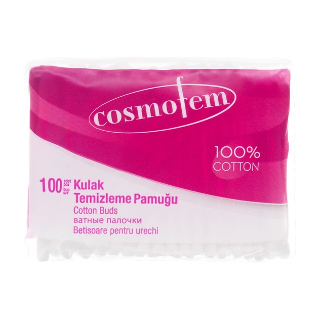 Ватні палички Ipek Cosmofem Cotton Buds В пакеті 100 шт. (8691275900236) - зображення 1