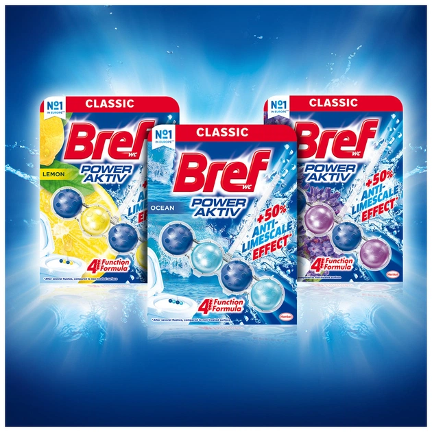Туалетний блок Bref Сила Актив Океанська Свіжість 3x50 г (9000100753494/9000100753401) - изображение 6