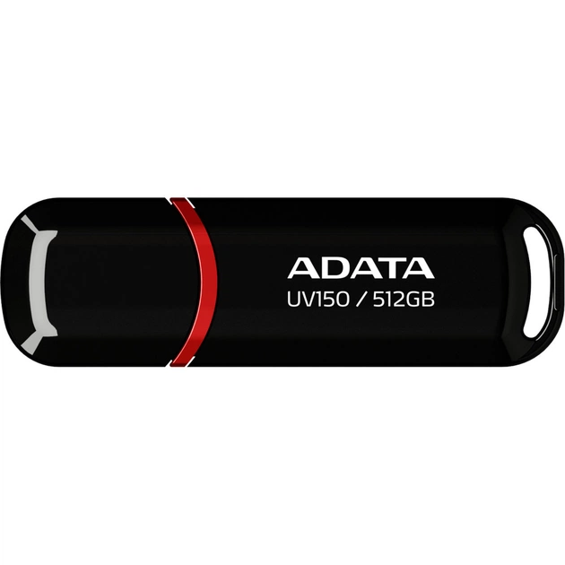 USB флеш накопичувач ADATA 512GB UV150 Black USB 3.2 (AUV150-512G-RBK) - изображение 1