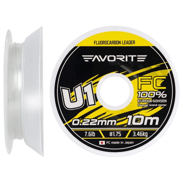 Флюорокарбон Favorite U1 FC 10m 1.75/0.22mm 7.6lb/3.46kg (1693.11.78) - изображение 1