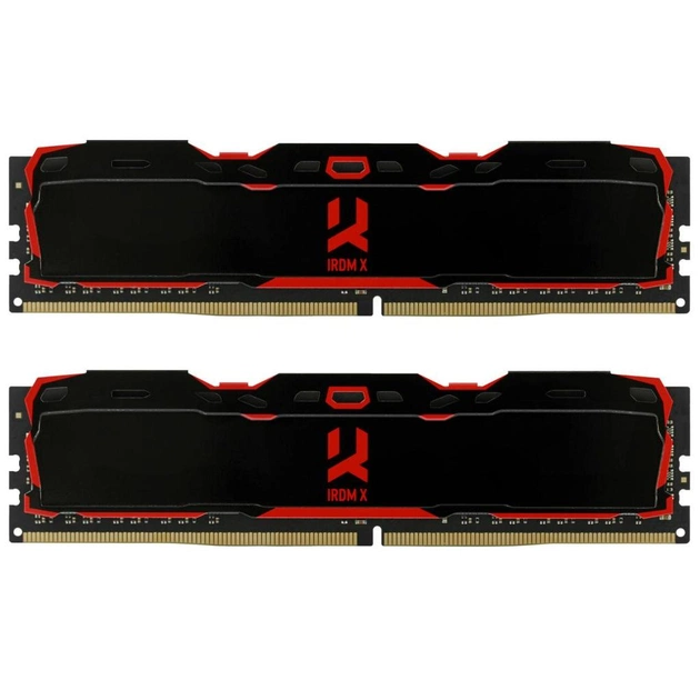 Модуль пам'яті для комп'ютера DDR4 16GB (2x8GB) 3200 MHz Iridium X Black Goodram (IR-X3200D464L16S/16G) - зображення 1