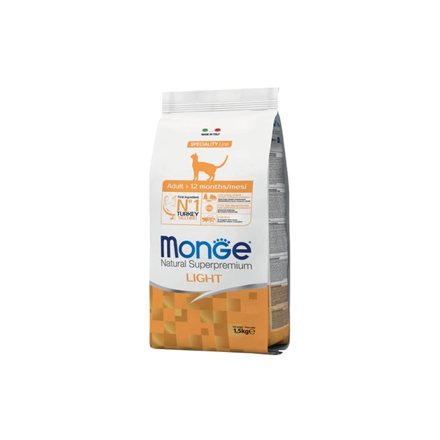 Сухий корм для кішок Monge Cat Light з індичкою 1.5 кг (8009470005548) - зображення 1