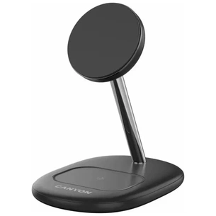 Зарядний пристрій Canyon wireless charger WCS-205 15W Qi2 2in1 w/o adapter Black (CNS-WCS205BW/A) изображение 1