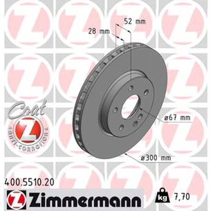 Гальмівний диск ZIMMERMANN 400.5510.20 зображення 1