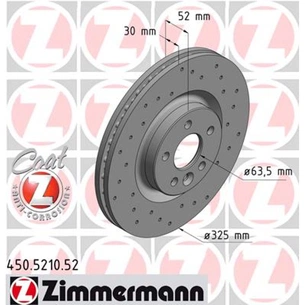 Гальмівний диск ZIMMERMANN 450.5210.52 зображення 1