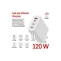 Зарядний пристрій EMOS V06G120 1xUSB-A + 3xUSB-C PD120W GaN (V06G120) - зменшене зображення 3