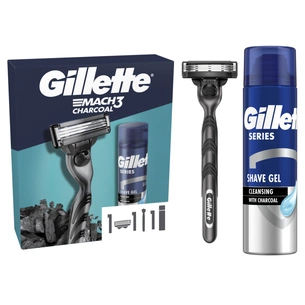 Набір косметики Gillette Mach3 Станок для гоління Charcoal з 1 змінним картриджем + Гель для гоління 200 мл (8700216566469) зображення 1