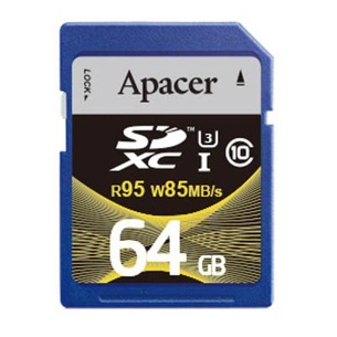 Карта пам'яті Apacer 64GB SDHC UHS-I 95/85 U3 Class10 (AP64GSDXC10U4-R) зображення 1