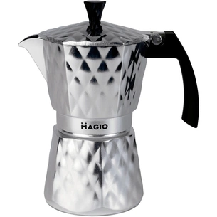 Гейзерна кавоварка Magio Блискучий металік 6 порцій 300 мл (MG-1004) зображення 1
