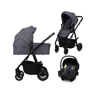 Коляска Lionelo 3 в 1 AMBER PLUS 3IN1 GREY GRAPHITE (LO-AMBER PLUS 3IN1 GREY GRAPHITE) зображення 1