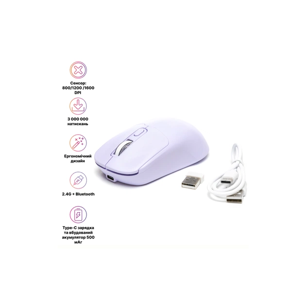 Мишка Hölmer MW-02OF Wireless/Bluetooth Purple (MW-02OF) - picture 2