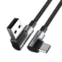 Дата кабель USB 2.0 AM to USB-C 3.0m 3A 90° corner US176 black Ugreen (70875) - зменшене зображення 4