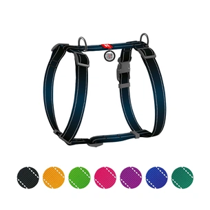 Шлея для собак WAUDOG Nylon Mono з QR-паспортом, пластиковий фастекс L чорна (52741) зображення 1