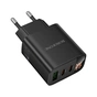 Зарядное устройство BOROFONE BA98A 2xUSB-C PD30W + 1xUSB 18W digital display black (6941991120510) - уменьшенное изображение 4