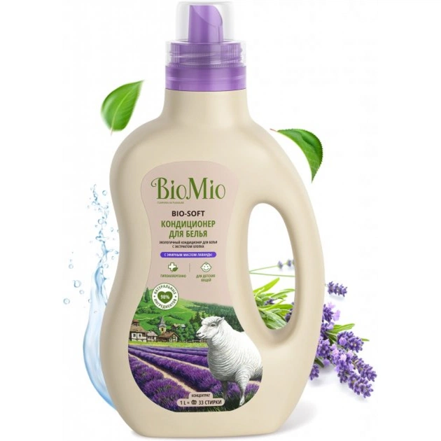 Кондиціонер для білизни BioMio Bio-Soft з лавандою і екстрактом бавовни 1 л (4603014008824) - зображення 1