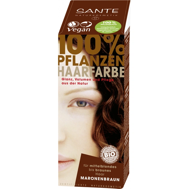 Краска для волос Sante растительная Каштан/Chestnut Brown 100 г (4025089041887) - изображение 1