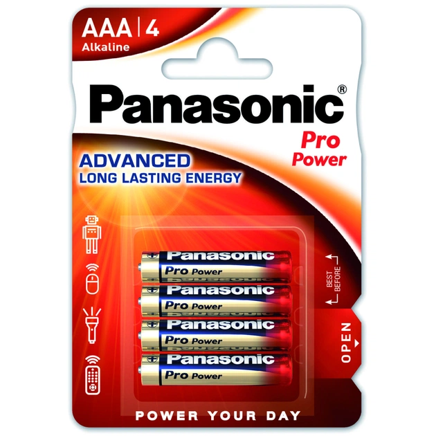 Батарейка Panasonic AAA LR03 Pro Power * 4 (LR03XEG/4BP) - зображення 1