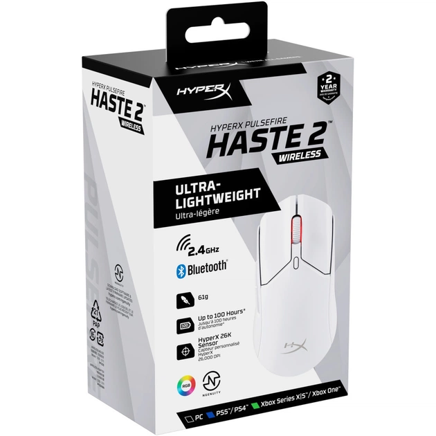 Мишка HyperX Pulsefire Haste 2 Wireless White (6N0A9AA) - picture 10
