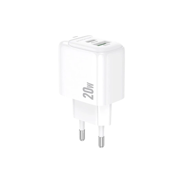 Зарядное устройство BOROFONE BAS44A 1xUSB-C PD20W + 1xUSB QC3.0 white (6941991113840) - изображение 1