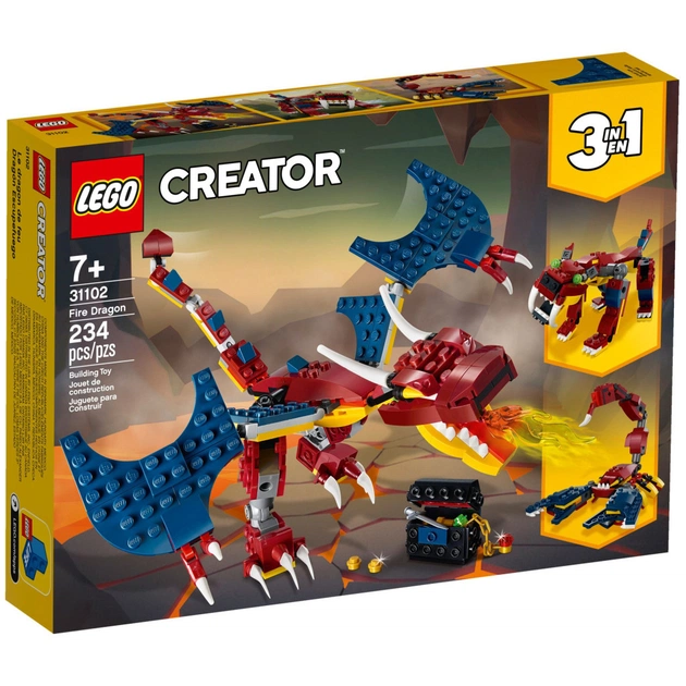 Конструктор LEGO Creator Вогняний дракон 234 деталі (31102) - изображение 1