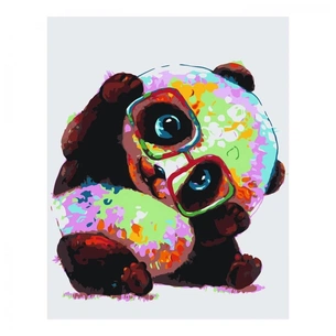 Картина по номерам Strateg Різнобарвна панда 30х40 см (SV-0055) зображення 1