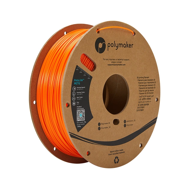 Пластик для 3D-принтера Polymaker PETG POLYLITE 1,75mm 1kg ORANGE (PB01009) - зображення 1