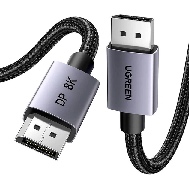 Кабель мультимедійний DisplayPort M to DisplayPort M 1.0m V1.4 8K60Hz DP120 black Ugreen (25903) - зображення 1