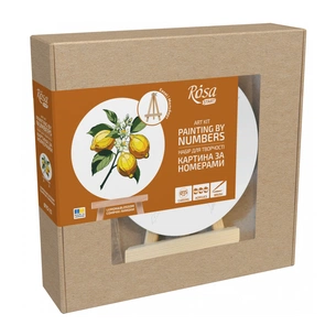 Картина по номерам Rosa Сонячні лимони", кругла, 15 см, з мольбертом (4823098548683) picture 1