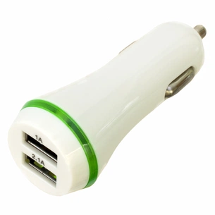 Зарядний пристрій Patron 2xUSB 2A/1A white (PN-2USB-CAR-WH) зображення 1