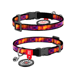 Нашийник для тварин WAUDOG Nylon з QR паспортом "Куби 3Д" пластиковий фастекс XS 20-30 см (279-4057) зображення 1