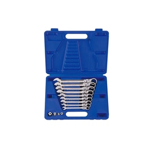 Ключ KING TONY комбінований з тріскачкою та шарніром, 8-19 мм 9 шт. (13013MR) зображення 1