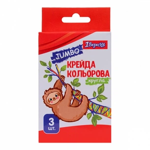 Крейда 1 вересня кольорова 3 шт. JUMBO "Zoo Land" (400439) зображення 1