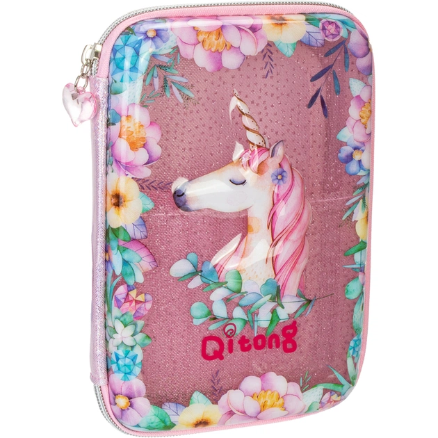 Пенал Cool For School с окошком 1 отделение с органайзером розовый (QT-5750-Pink) - изображение 1