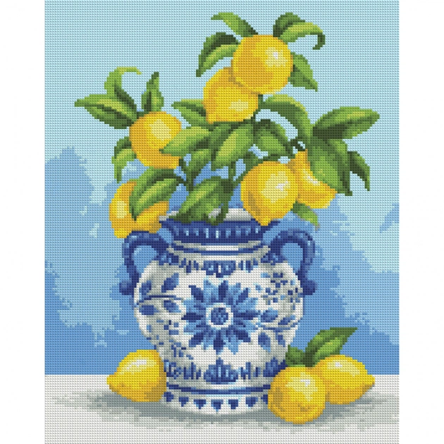 Картина по номерам Santi алмазна мозаїка Лимонний букет 40х50 см на підрамник (956052) - picture 1