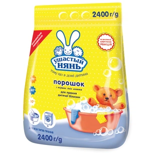 Пральний порошок Ушастый нянь для дитячої білизни 2.4 кг (4820026412863) зображення 1