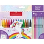 Фломастеры Faber-Castell Единорог 18 цветов + 6 пастельных металликов + наклейки в картонной коробке (32633) - уменьшенное изображение 1