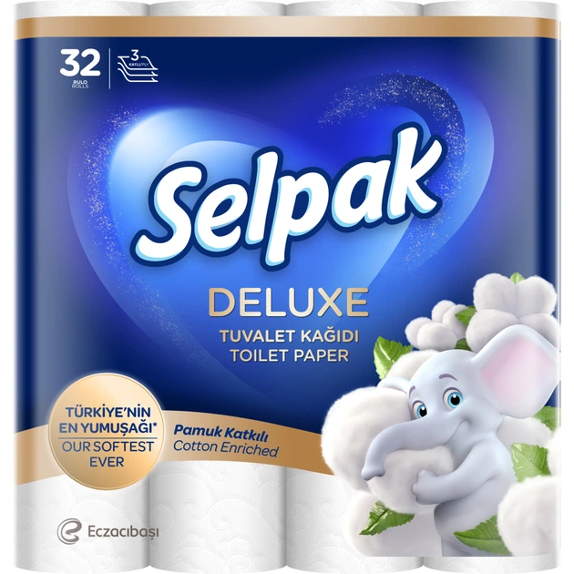 Туалетний папір Selpak Deluxe 3 шари 32 рулони (8690530044753) - picture 1