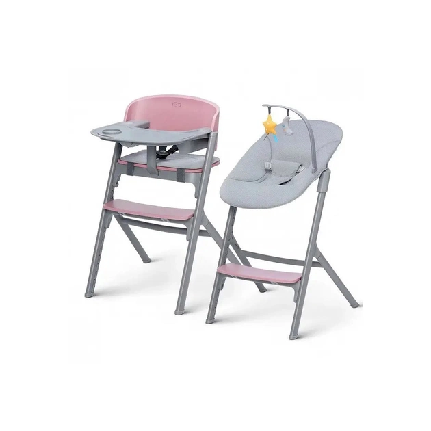 Стілець для годування Kinderkraft з шезлонгом Livy Calmee Aster Pink (5902533919635) - изображение 1