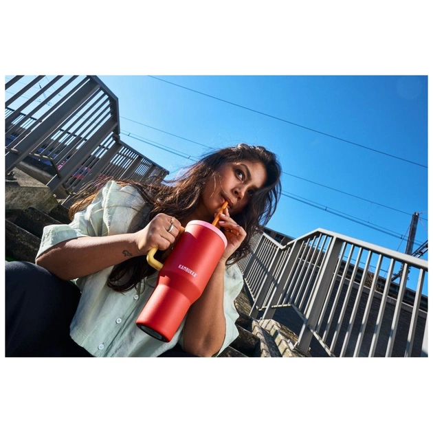 Термокружка Kambukka Rio Pink Papaya 950 мл Коралова з жовтим (11-08002) - picture 9