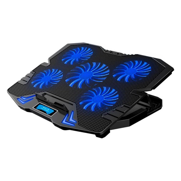 Подставка для ноутбука IceCoorel 10-15", 1*125mm 1400 RPM + 4*70mm 2500 RPM, 2*USB, 365x297x30mm, Blue (K5Bl) - изображение 1