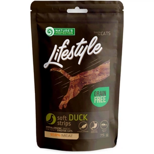 Ласощі для котів Nature's Protection Lifestyle Snack For Cats Soft Duck Strips 75 г (SNK46152) зображення 1