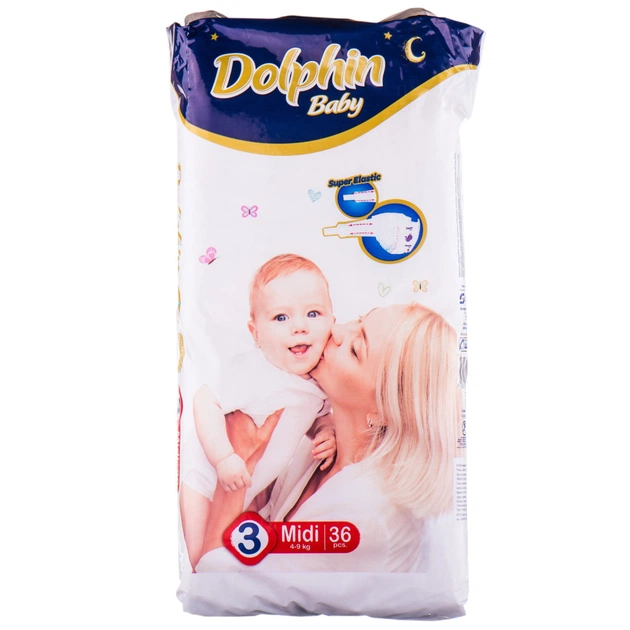 Підгузки Dolphin Midi 3 5 - 9 кг 36 шт (8680131203383) - зображення 1