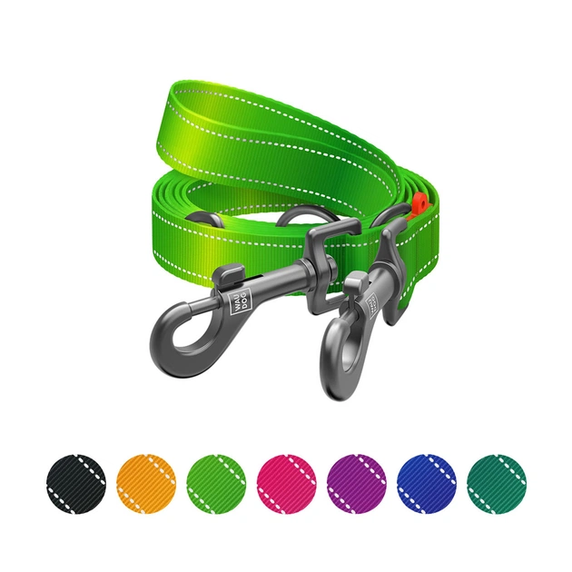 Повідець для собак WAUDOG Nylon Mono світловідбивний М салатовий (46485) - зображення 5