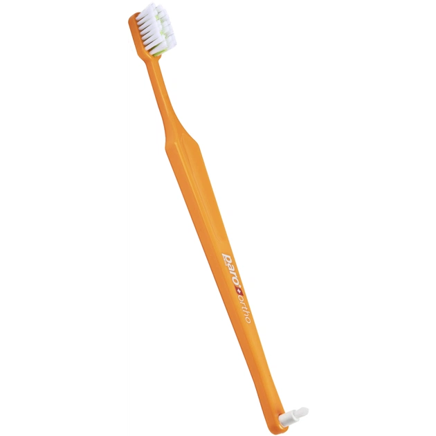 Зубная щетка Paro Swiss Ortho Brush Ортодонтическая с монопучковой насадкой Мягкая Оранжевая (7.747/6) - изображение 1