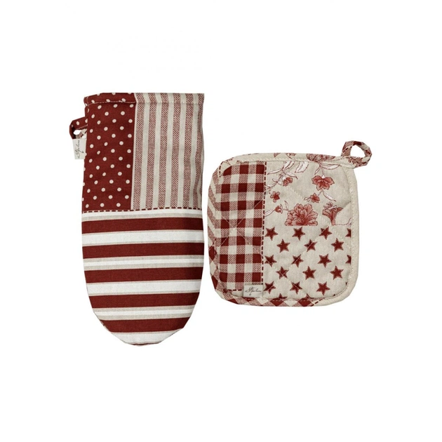 Кухонна прихватка Прованс Рукавичка Печворк бордо Господиня (031508) - picture 4