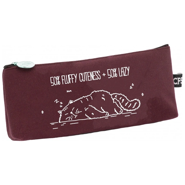 Пенал Cool For School 1 відділення Lazy бордовий (CF86602-02) - изображение 1