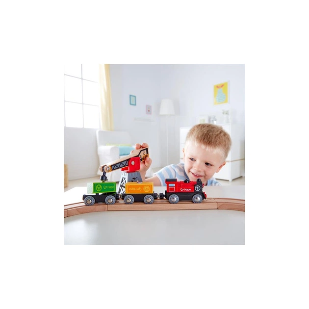 Залізниця Hape Доставка вантажів 19 елементів (E3731) - picture 6