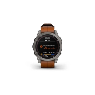 Смарт-годинник Garmin fenix 7 Sapph Solar Titanium w/ Chestnut Leather Band, GPS (010-02540-31) зображення 1
