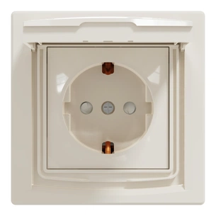 Розетка Schneider Electric ASFORA з кришкою IP44, крем (EPH3100323) изображение 1